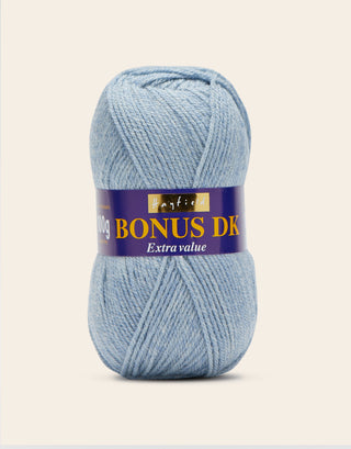 Buy sky-marl Hayfield: Bonus DK, Double Knit Acrylic Yarn, 100g