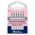 Hemline Sewing Machine Needles: Universal: Medium/Heavy 90(14): 6 Pieces