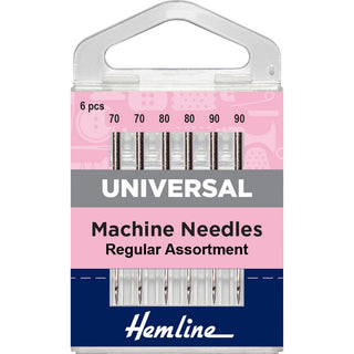 Hemline Sewing Machine Needles: Universal: Regular Assortment: 6 Pieces