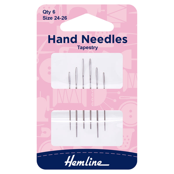 Hemline Hand Sewing Needles: Tapestry: 6 Pieces