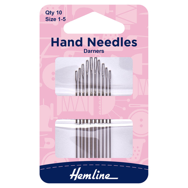 Hemline Hand Sewing Needles: Darner: 10 Pieces