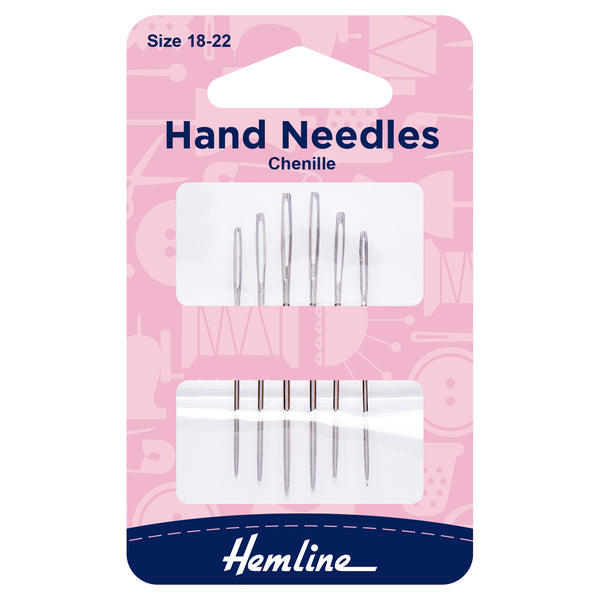 Hemline Hand Sewing Needles: Chenille: Size 18-22: 6 Pieces