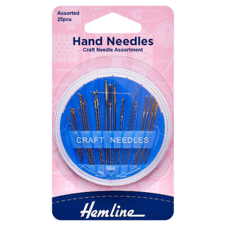 Hemline Hand Sewing Needles: Craft Assortment: Compact: 25 Pieces