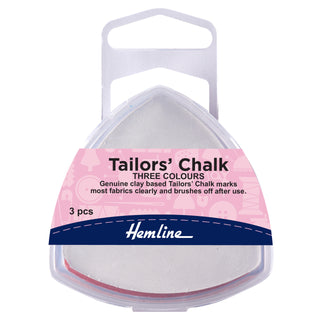Hemline Tailors Chalk: Assorted Colours: Triangle: Pack of 3