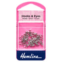 Hemline Hooks and Eyes: Nickel: 14 Sets