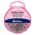Hemline Safety Pins: 27mm: Nickel: 36 Pieces