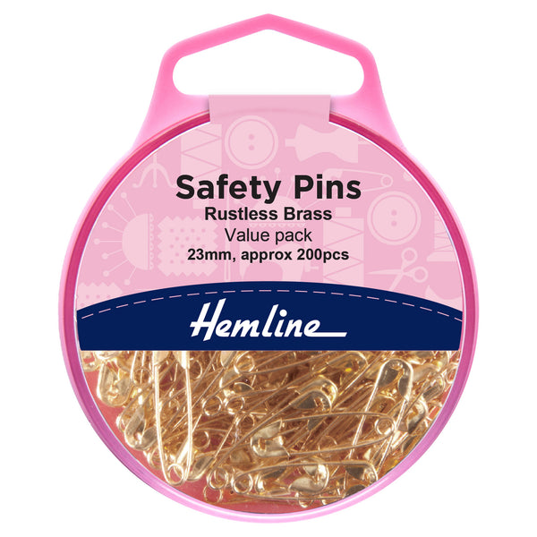 Hemline Safety Pins: Value Pack: 23mm: 200 Pieces