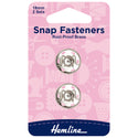 Hemline Snap Fasteners: Sew-on: Nickel: 18mm: Pack of 2