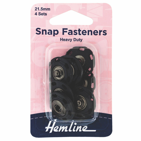 Hemline Snap Fasteners: Sew-on: Plastic: 21.5mm: Pack of 4