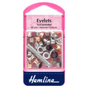 Hemline Eyelets with Tool: 5.5mm: Assorted Colours: 40 Pieces