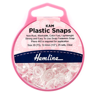 Buy clear Hemline KAM Plastic Snaps: 25 x 12.4mm Sets