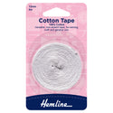 Hemline Cotton Tape: 5m x 12mm