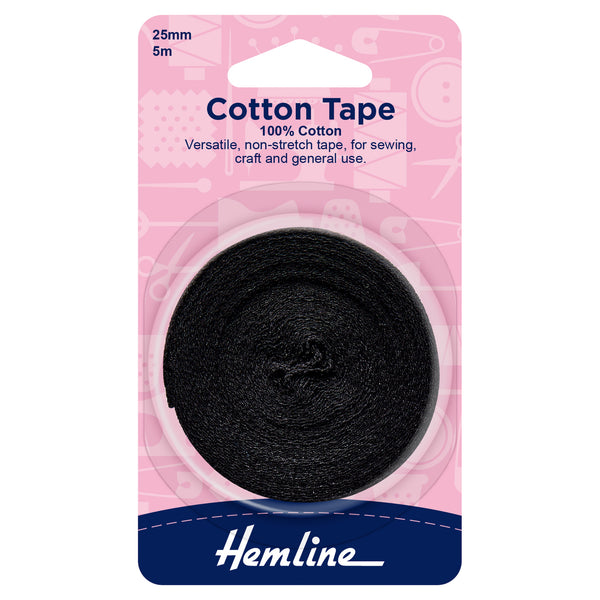 Hemline Cotton Tape: 5m x 25mm