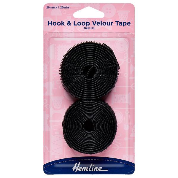 Hemline Hook & Loop Tape: Sew-On: Value Pack: 1.25m x 20mm