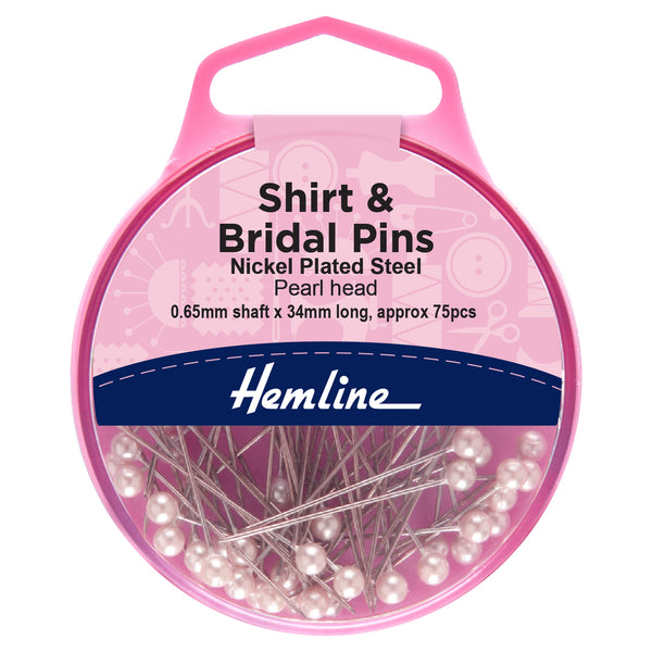 Hemline Pins: Shirt and Bridal: 34mm: Nickel: 75 Pieces
