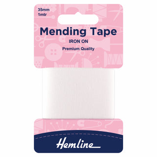 Buy white Hemline Iron-On Mending Tape: 100cm x 38mm