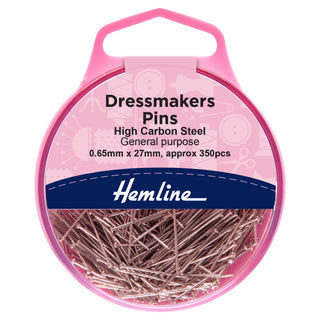 Hemline Pins: Dressmaker's: 26mm: Nickel: 310 Pieces