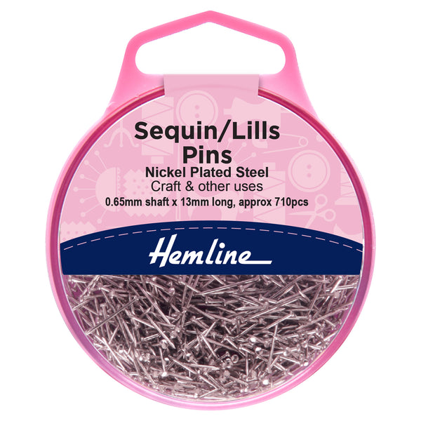 Hemline Pins: Sequin-Bead: 13mm: Nickel: 710 Pieces