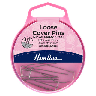 Hemline Pins: Loose Cover: 32mm: Nickel: 6 Pieces