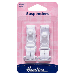 Hemline Suspenders: White - 15 x 170mm
