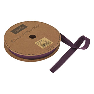 Buy aubergine Trimits : Bias Binding Tape: Polycotton: 16mm