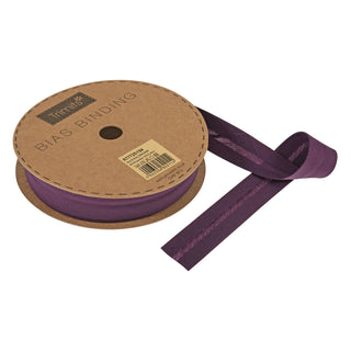 Buy aubergine Trimits : Bias Binding Tape: Polycotton: 25mm