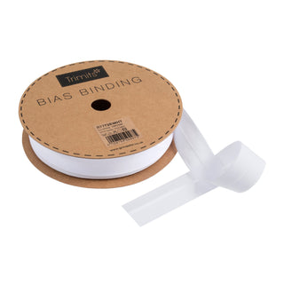Buy white Trimits : Bias Binding Tape: Polycotton: 25mm