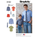Simplicity Sewing Pattern 8180 Boys' and Men's Shirt, Boxer Shorts and Tie