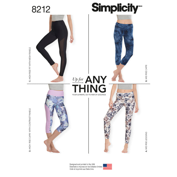 Simplicity Pattern 8212 Misses' Knit Leggings