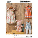 Simplicity Pattern 8347 Toddlers' dress, top and knit capris, and stuffed bunny