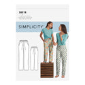Simplicity Pattern 8518 Girls' and Misses' Slim Fit Lounge Trousers