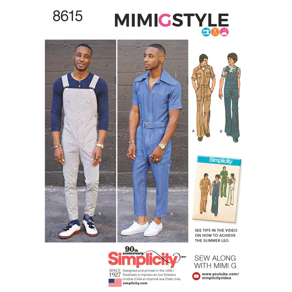 Simplicity Sewing Pattern 8615 Men's Vintage Jumpsuit and Overalls