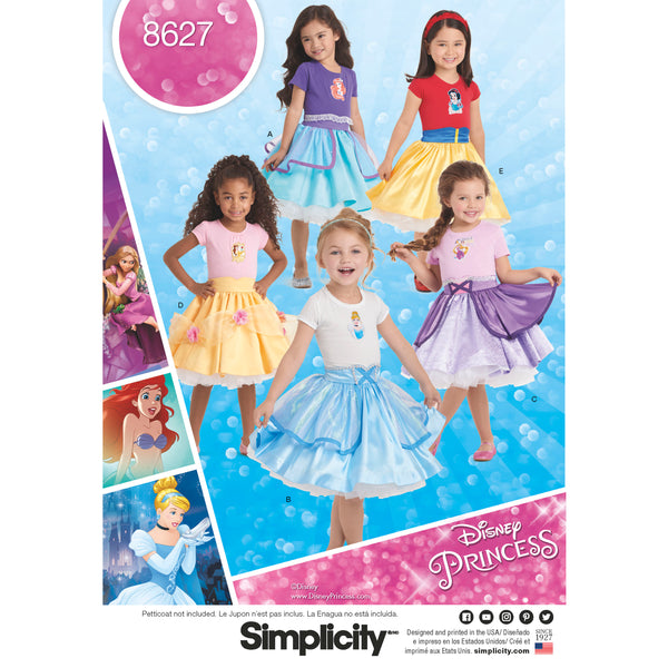 Simplicity Sewing Pattern 8627 Child's Disney Character Princess Skirts