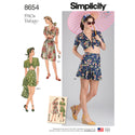 Simplicity Sewing Pattern 8654 Misses' Vintage Skirt, Shorts and Tie Top