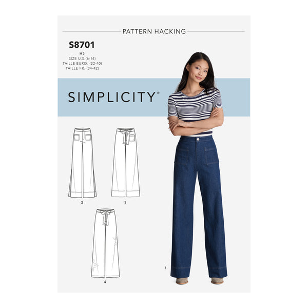 Simplicity Sewing Pattern 8701 Misses' Pants with Options for Design Hacking