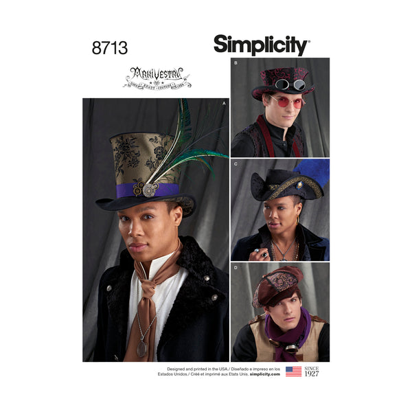 Simplicity Sewing Pattern 8713 Men's Hats in Three Sizes