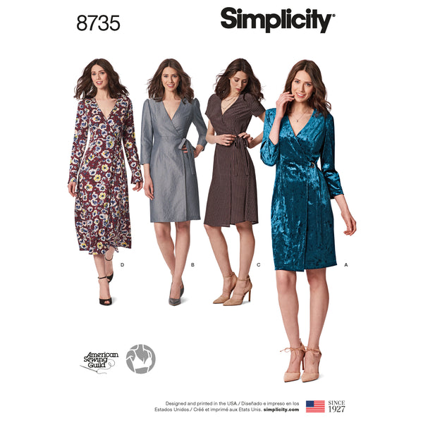 Simplicity Sewing Pattern 8735 Women's / Petite Women's Wrap Dress