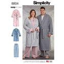 Simplicity Sewing Pattern 8804 Women's and Men's Robe and Trousers
