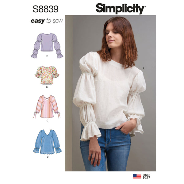 Simplicity Pattern S8839 Misses' Pull-on Tops and Tunics