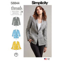 Simplicity Pattern S8844 Misses'/ Miss Petite Unlined Blazer or Jacket
