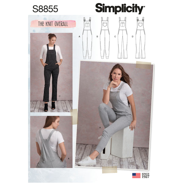 Simplicity Pattern S8855 Misses' Dungarees or Overalls.