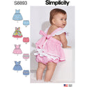 Simplicity Sewing Pattern S8893 Babies' Pinafore dresses and panties