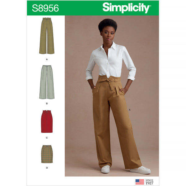 Simplicity Sewing Pattern S8956 Misses' Trousersand Skirts