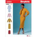 Simplicity Sewing Pattern S8982 Misses' Knit Two Piece Sweater Dress, Tops, Skirts