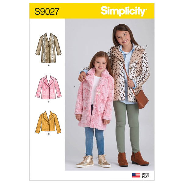 Simplicity Sewing Pattern S9027 Children's & Girls' Lined Coat