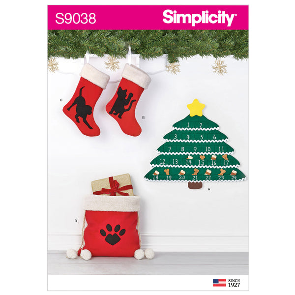 Simplicity Sewing Pattern S9038 Christmas Countdown Calendar & Accessories