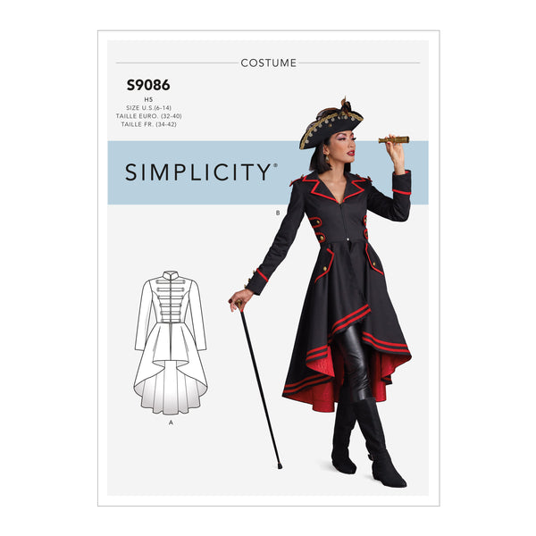 Simplicity Sewing Pattern S9086 Misses' Steampunk Costume Coat