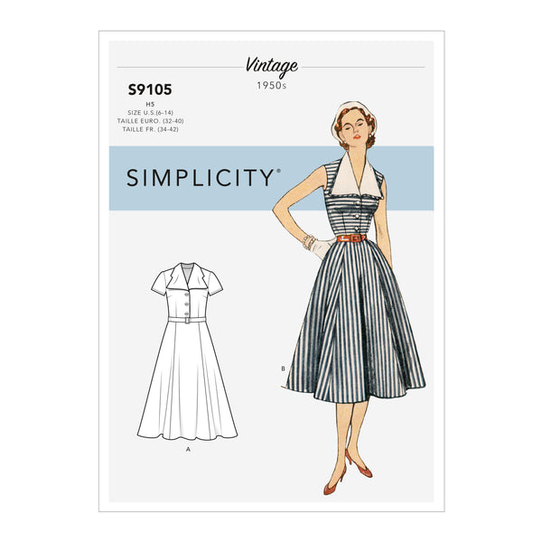 Simplicity Sewing Pattern S9105 Misses' Vintage Dress