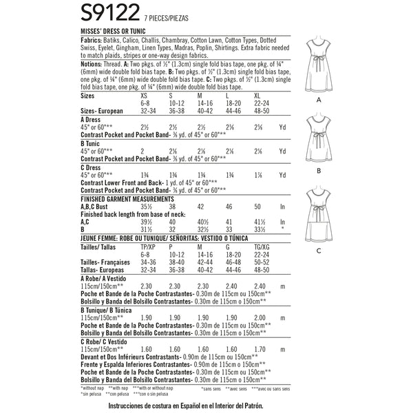 Simplicity Sewing Pattern S9122 Dottie Angel Misses' Dresses