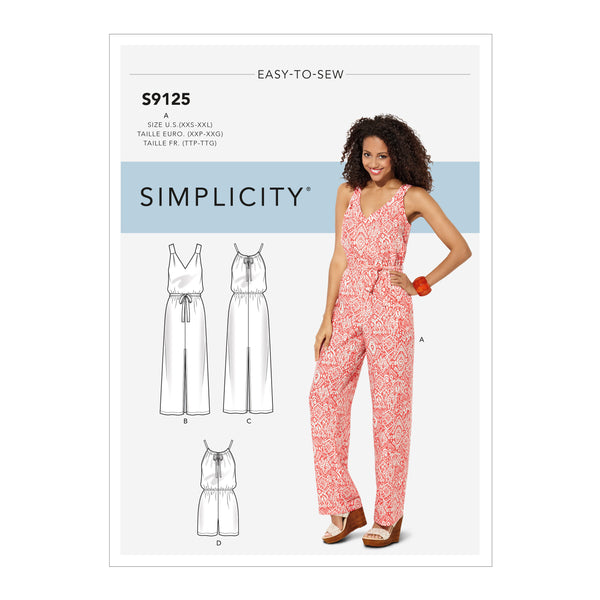 Simplicity Sewing Pattern S9125 Misses' Dresses, Jumpsuit or Playsuit